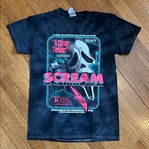 Scream (1996) Tie-Dye Black/Grey Graphic T-Shirt - NWOT, Unisex Small
